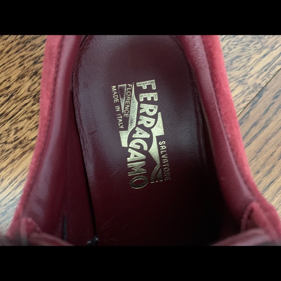 Amazing Ferragamo Burgundy Suede and Fur Sneakers - Picture 8 of 10